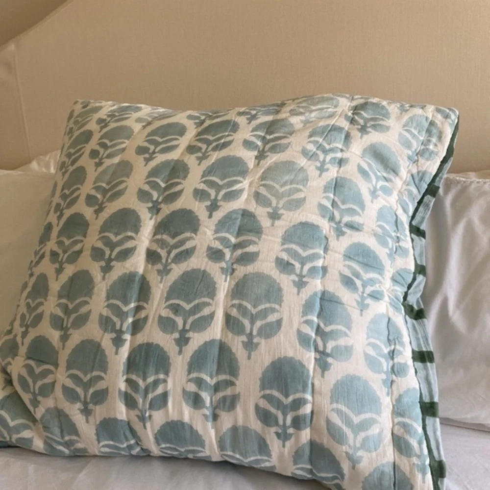 Anthropologie  Block Printed Euro Sham